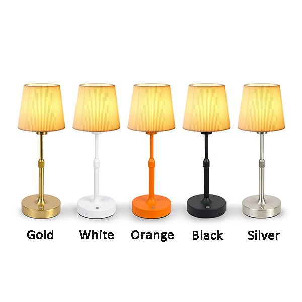 Nella lamps with tapered shades in five base colors