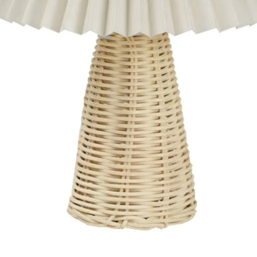 Senna USB-Powered Rattan Pleated Table Lamp - product view 4