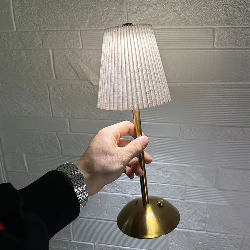 Rumi Pleated Cordless Rechargeable Table Lamp - product view 1
