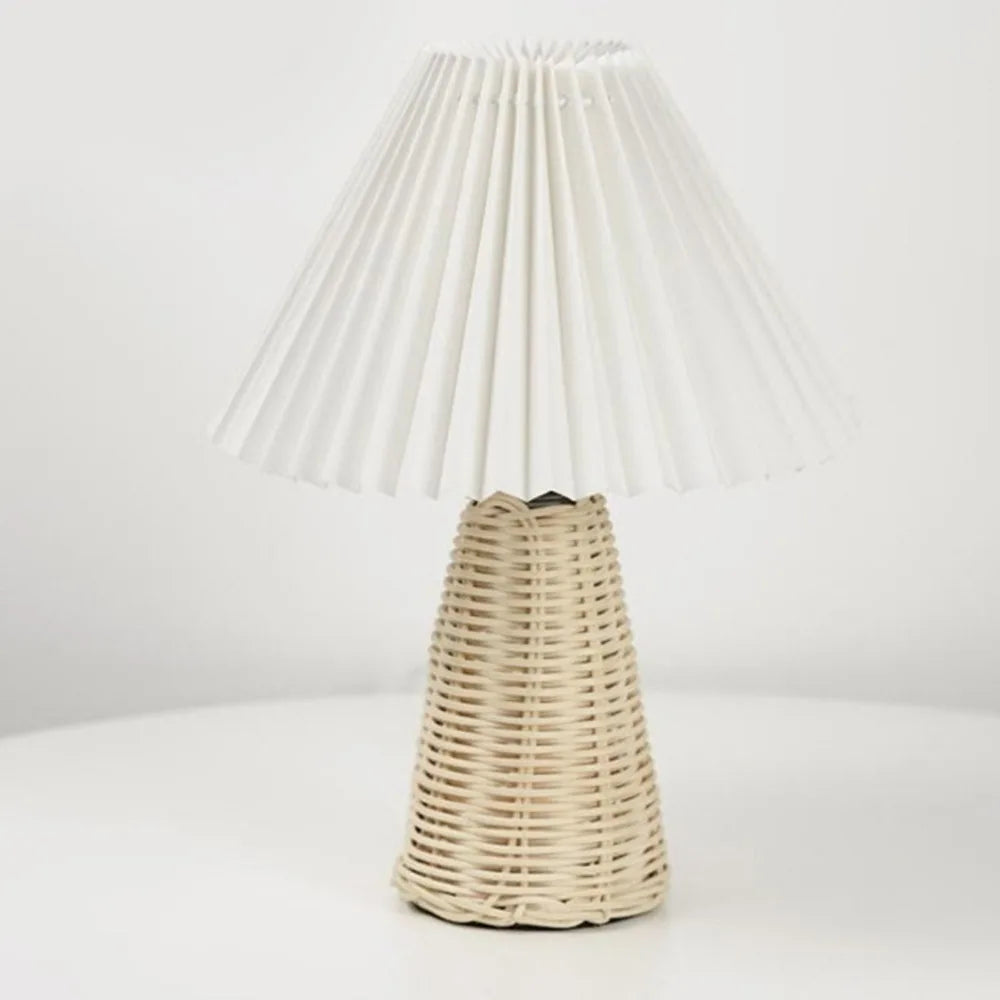 Senna USB-Powered Rattan Pleated Table Lamp - product view 12