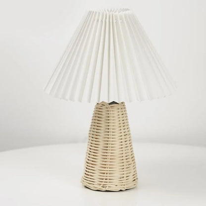 Senna USB-Powered Rattan Pleated Table Lamp - product view 5