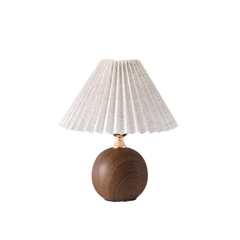Eira Plug-In Wood Pleated Table Lamp - product view 6