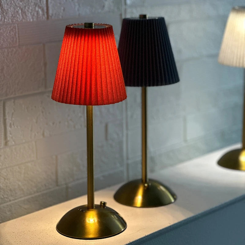 Rumi Pleated Cordless Rechargeable Table Lamp - product view 7