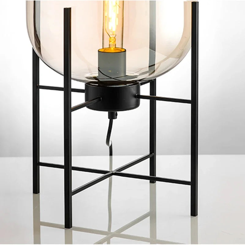 Astrid Plug-In Smoked Glass Table Lamp - product view 5