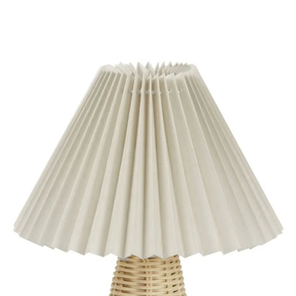 Senna USB-Powered Rattan Pleated Table Lamp - product view 7