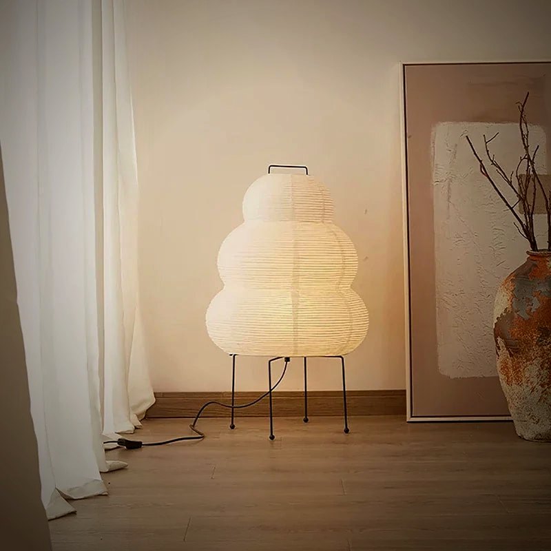 Mochi lamp standing in a room corner